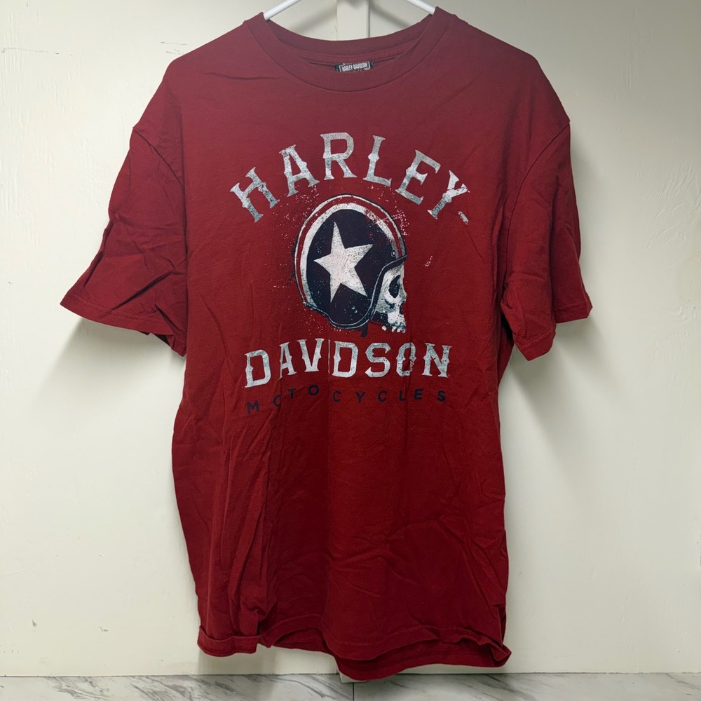 Harley-Davidson Lynchburg Tennessee Graphic T-Shirt Red Mens Large Skull Moto